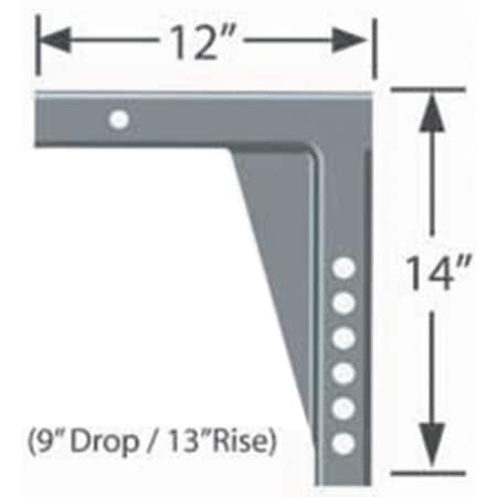 Adjustable Shank 9 In. Drop/13 In. Rise/1 In.